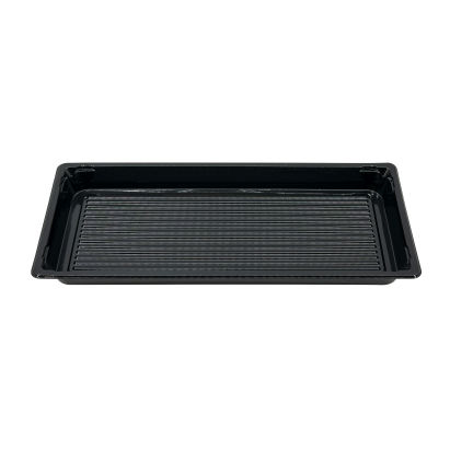100 Stück Sushi-Tray, Sushi Schale, schwarz mit Deckel, Größe XS, 90x200mm (415)