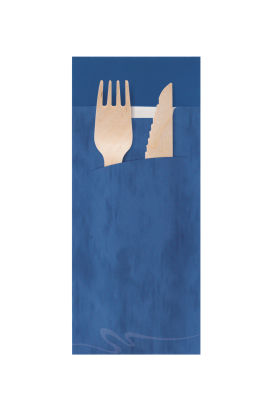 520 Stück Bestecktasche mit Serviette 200x85mm, blau 520 Stück Bestecktasche mit Serviette 200x85mm, blau