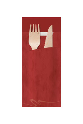 520 Stück Bestecktasche mit Serviette 200x85mm, rot 520 Stück Bestecktasche mit Serviette 200x85mm, rot