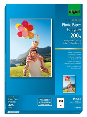 100 Blatt Sigel InkJet-Everyday-Foto-Papier, IP712, DIN A4, hochglänzend