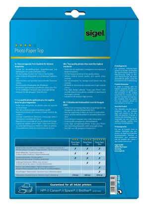 25 Blatt Sigel InkJet-Top-Foto-Papier, IP663, DIN A4, hochglänzend, 125 g/qm