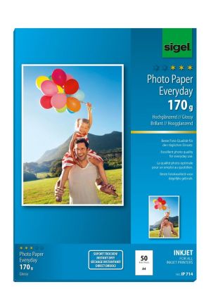 50 Blatt Sigel InkJet-Everyday-Foto-Papier, IP714, DIN A4, hochglänzend