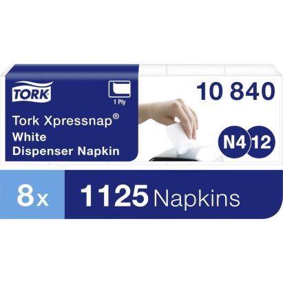 9000 Stück TORK 10840 Spenderservietten N4 / N12, Xpressnap, 1/4 Falz, 1-lagig, weiß