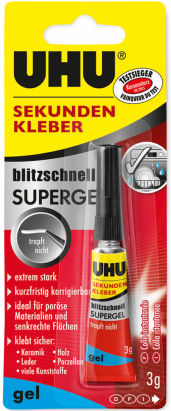 1 Stück UHU Sekundenkleber blitzschnell PIPETTE, 3g (48790) 1 Stück UHU Sekundenkleber blitzschnell PIPETTE, 3g (48790)