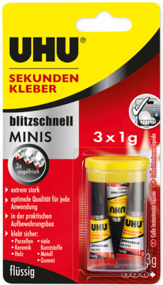 1 Stück UHU Sekundenkleber Mini 3x1g (45415) 1 Stück UHU Sekundenkleber Mini 3x1g (45415)